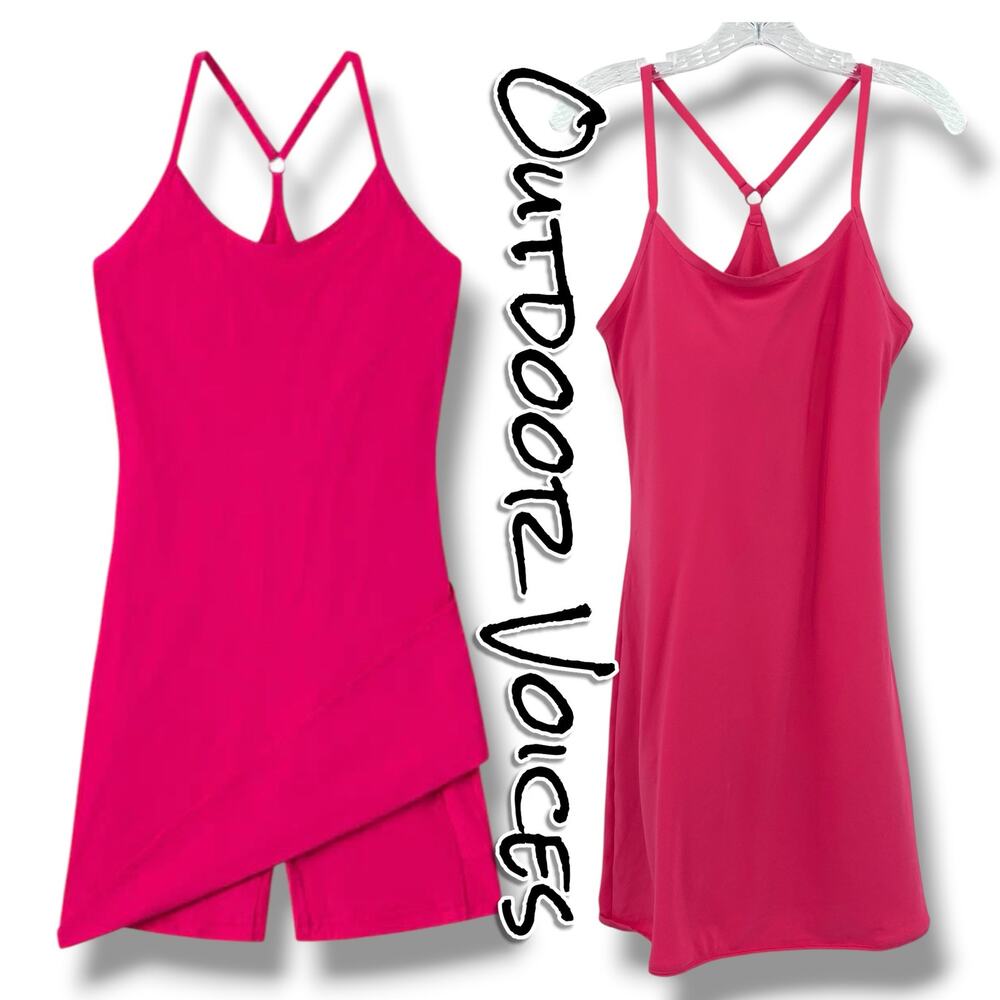 Outdoor Voices The Exercise Dress S Prickly Pear Pink Built In Shorts Athletic